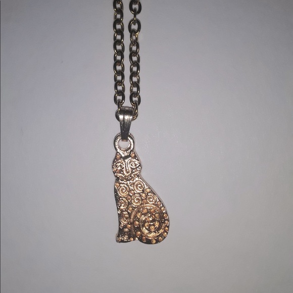 🐈Spiral Filled Cat Link Cable Gold Necklace🌀 - Picture 1 of 3